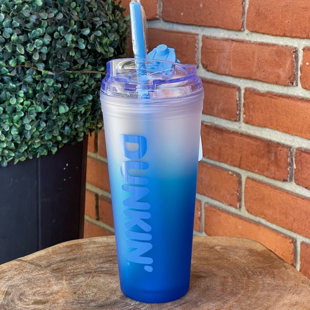 New DUNKIN Gradient Blue 24oz. Double Acrylic Travel TUMBLER